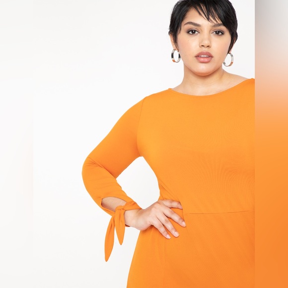 Eloquii Orange Midi Dress - Picture 3 of 11